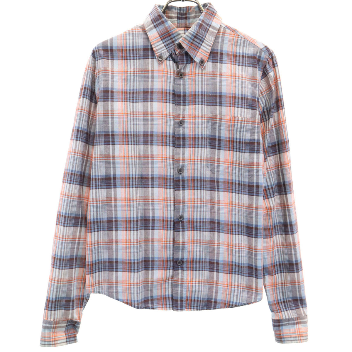 A.P.C. アーペーセー チェック柄 長袖 シャツ 36 ブラウン系 レディー