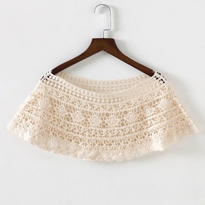 【PJ-41】新品レディース ショール 夏 付け襟 飾り レース ショール ボレロ 肩掛け ベージュ