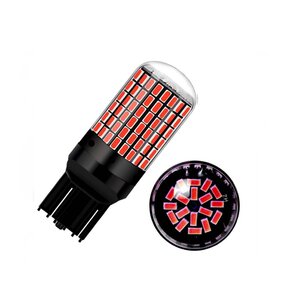 T20 レッド LED ダブル球 ブレーキランプ 赤 2個セット 高輝度 3014チップ 144発 テールランプ ハイマウントストップランプ / 158-83 NG*