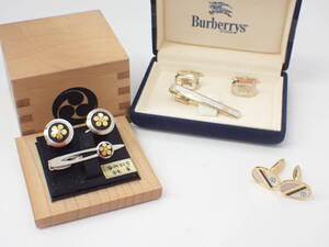 まとめ 1円~☆BURBERRY バーバーリー Dunhill ダンヒル 家紋 ネクタイピン カフス セット/角820