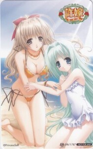 PS2版 許嫁 ソフマップ特典 非売品テレカ きみづか葵 ビキニ 白ワンピース水着 検:Berry's 許嫁 3LDK Lost Passage Campus リボン