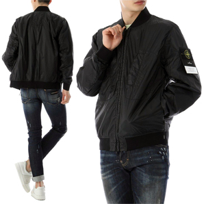 送料無料 11 STONE ISLAND ストーンアイランド 781542125 V0029 ブラック ブルゾン ボンバージャケット size M