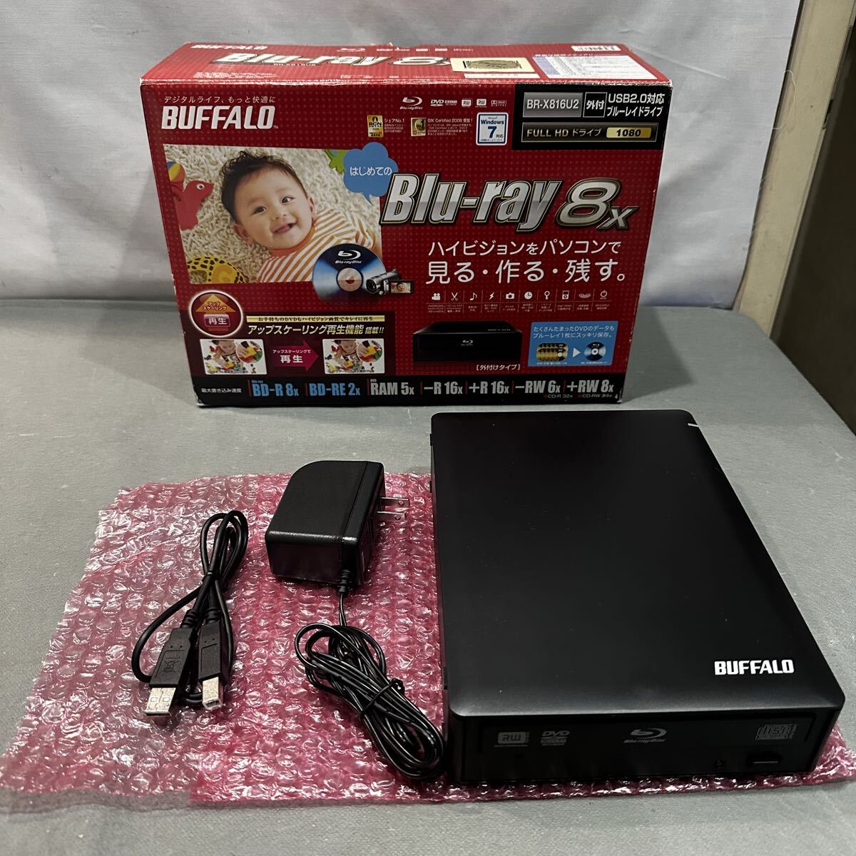 BUFFALO ブルーレイ再生ソフト付き 8倍速 外付けブルーレイドライブ BR-X816U2 Amazon.co.jp: BUFFALO ブルーレイ再生ソフト付き 8倍速 外付け