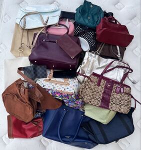 1円まとめ ブランド ジャンク 鞄 大量 25点 VUITTON カルティエ COACH コーチ ハンドバッグ ショルダーバッグ トートバッグ