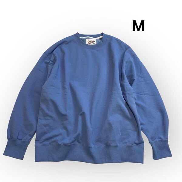 GLOBAL WORKグローバルワーク モッチリッチCR トップス スウェット トレーナー ブルー 長袖 メンズM 裏起毛
