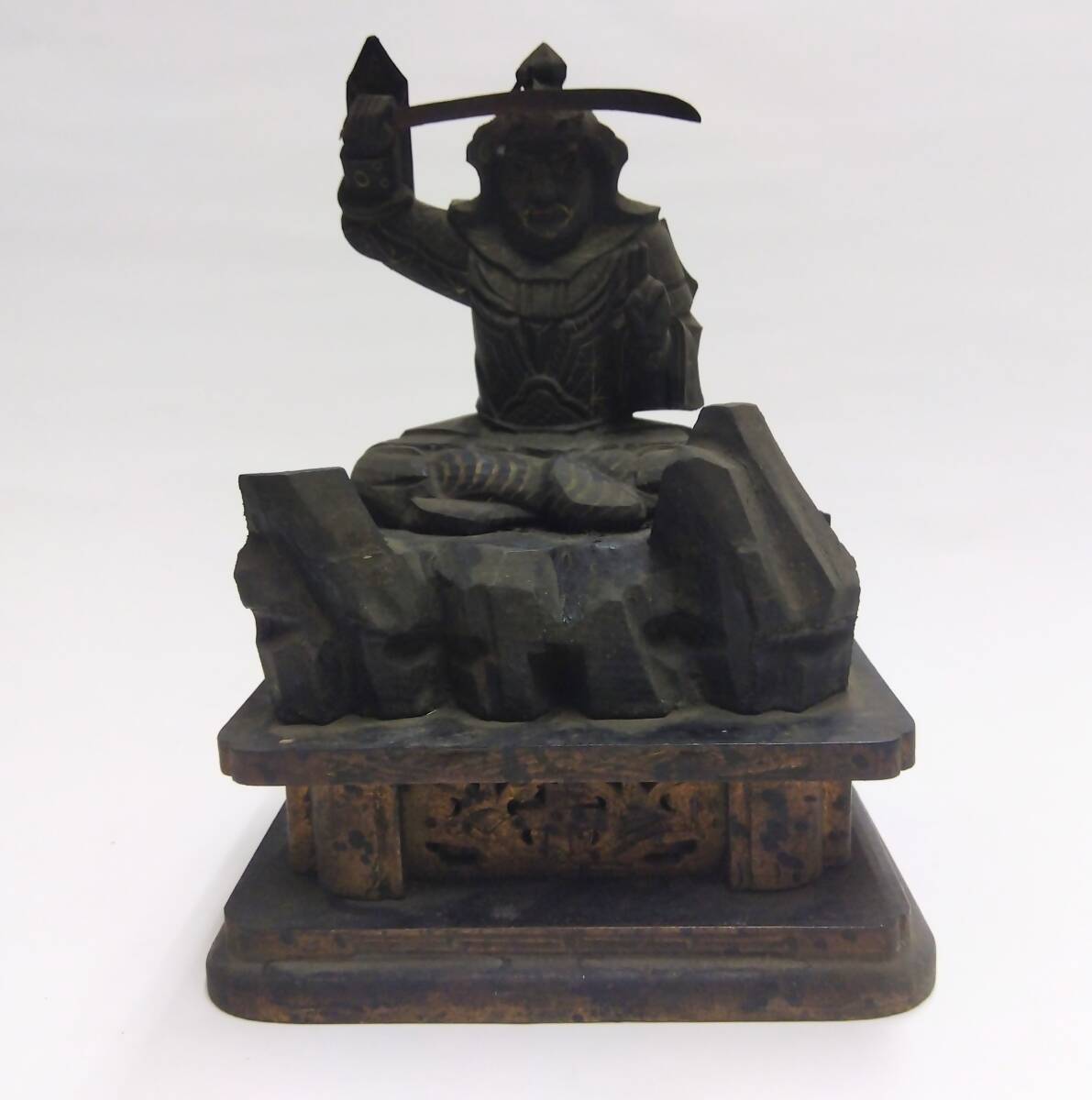 江戸時代 木彫 玉眼 妙見菩薩像 厨子入 仏像 江戸時代 木彫 玉眼 妙見菩薩像 厨子入 仏像 江戸時代 木彫 玉眼