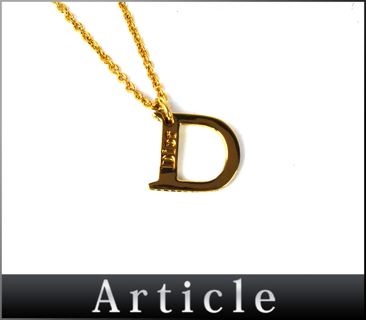 【美品】Dior　ディオール　ネックレス　ゴールド　ブラック　ストーン　ラウンド Christian Dior（ネックレス ・ ブラック/黒色系）のフリマ