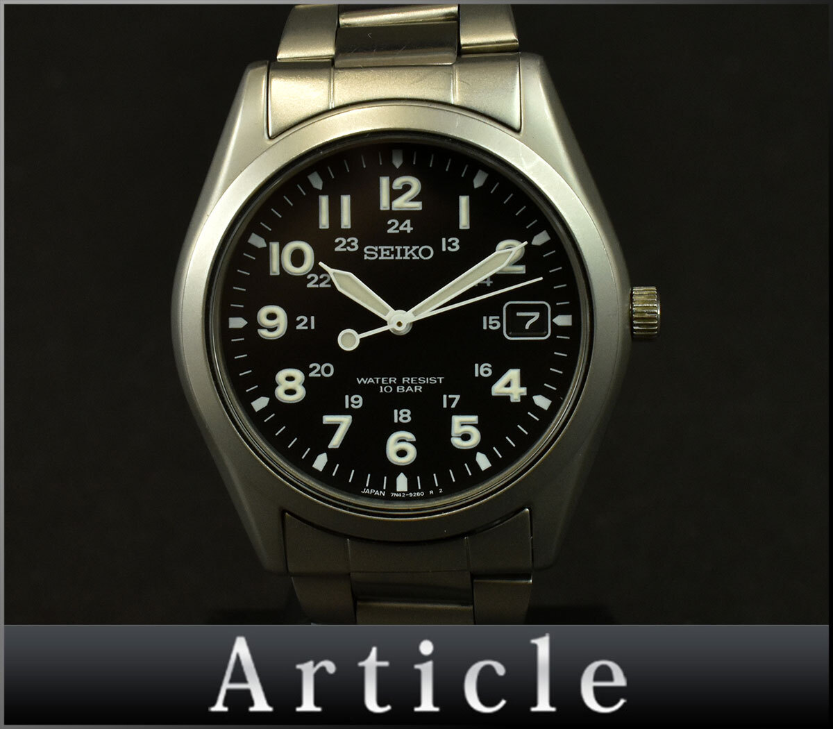 SEIKO セイコー　7n42 0fl0 ブラック　クォーツ　電池式 SEIKO セイコー 7n42 0fl0 ブラック クォーツ 電池式