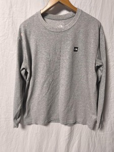THE NORTH FACE スクエアロゴ ロングTシャツ グレー メンズ L