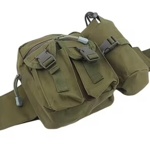 【新品】ウエストポーチ グリーン ウエストポーチウエストバッグ ベルトポーチ 多機能 大容量 ボディバッグ タクティカル ウエストポーチ
