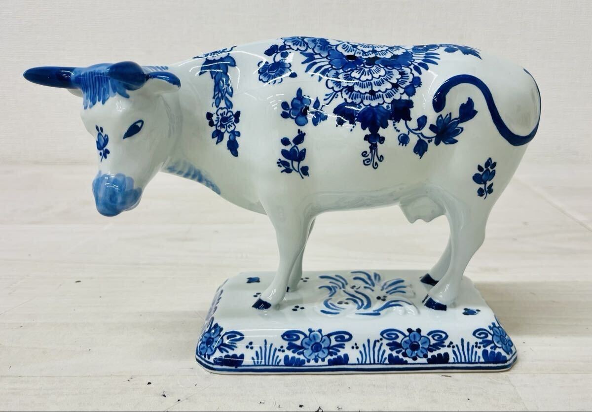  Delft ロイヤルデルフト オランダ　陶器　牛　赤絵 Royal Delft ロイヤルデルフト オランダ 陶器 牛 赤絵 - メルカリ