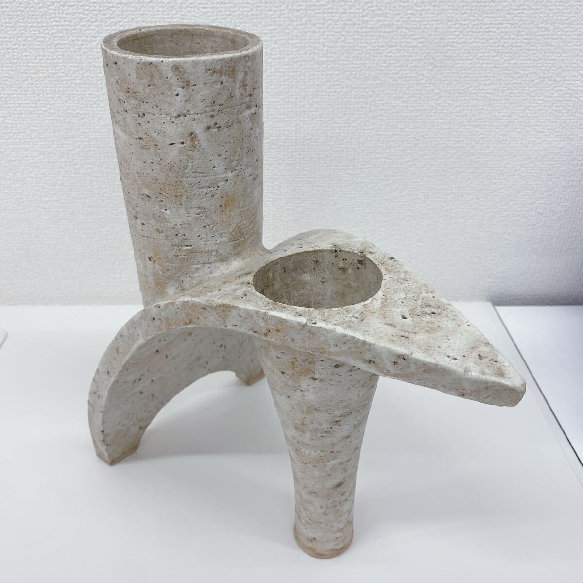 送料無料　SOGO購入 日本製手描き古代人形花瓶　未使用 箱付 花瓶・壺・取っ手付き・No.200314-02・梱包サイズ100