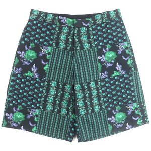 превосходный товар VDIOR Dior Homme 293C170A5680 цветочный принт шорты шорты черный зеленый 48 сделано в Италии стандартный товар мужской