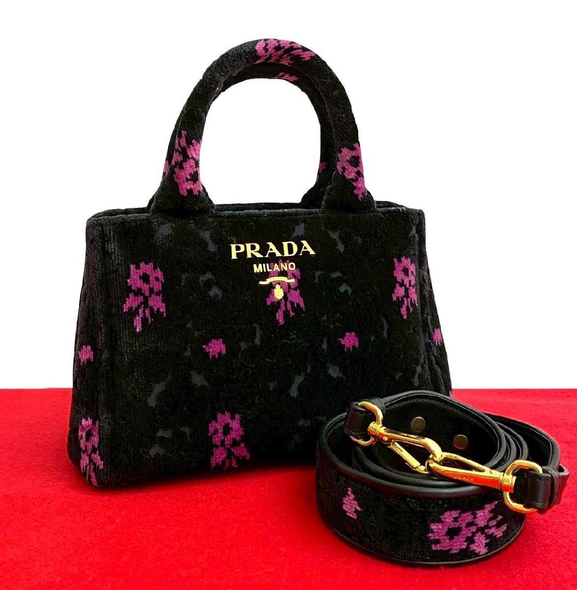032 極美品 PRADA カナパ M 2WAY ハンドバッグ ショルダー k ✨極美品✨PRADA カナパ S ブラック 2way ショルダーバッグ 7-20