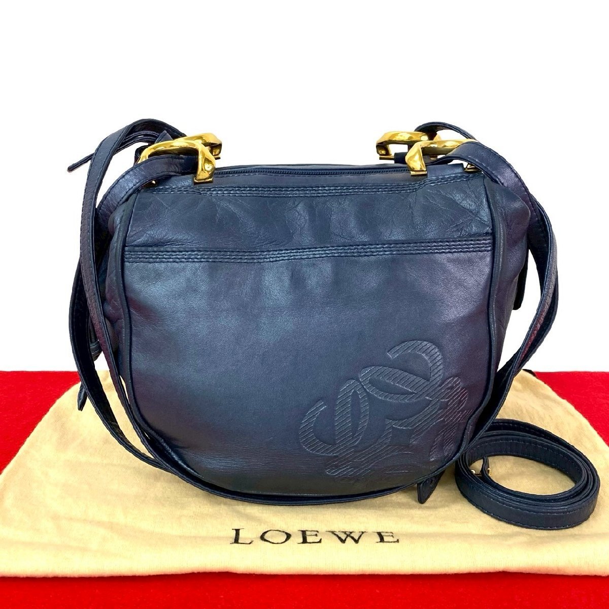 LOEWE ロエベ　ヴィンテージ　アナグラム　バッグ LOEWE 極 美品 袋付き ロエベ ヴィンテージ アナグラム ロゴ