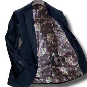 化け物スタイル!!!頂点頂上!!!【エトロ ETRO】お洒落な「ペイズリー」極上ベロア!!! テーラードジャケット 48 L