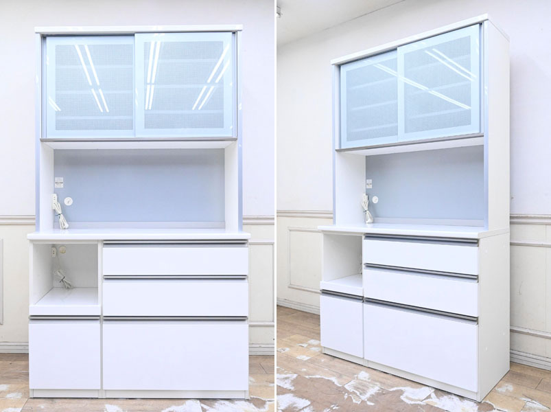 値下げ⭐︎松田家具　食器棚　テーブル付　ホワイト 楽天市場】松田 家具 食器 棚（横幅（cm）横幅：120 ～ 129.9cm