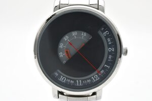 S2 SQUARE A8683B デザインウォッチ ラウンド シルバー ブラック 回転文字盤 ステンレス クォーツ QUARTZ メンズ 腕時計