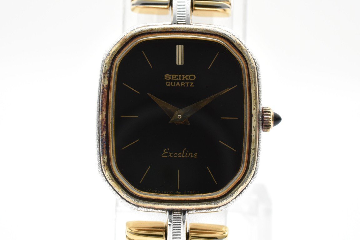 稼働品　SEIKO セイコー　エクセリーヌ　スクエア　ブレスレット　腕時計 Yahoo!オークション -「(seiko セイコー) (黒 クロ ブラック