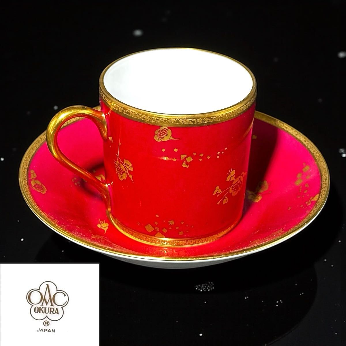 大倉陶園 コーヒーカップ＆ソーサー デミタス 赤市松 Yahoo!オークション -「大倉陶園 デミタスカップ」の落札相場