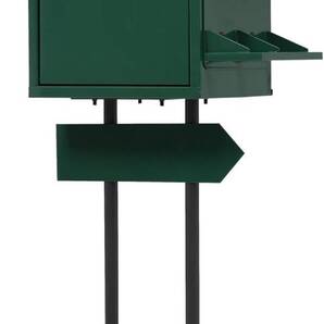宅配ボックス 置き型 投函口2つ 複数投函 モスグリーン 鍵付き メ一ル便 一戸建て用 新聞受け 高級 傘立て雨よけフラップ おしゃれ