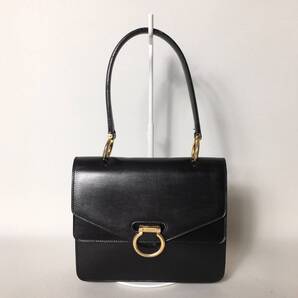 79B15|セリーヌ ハンドバッグ レザー ブラック ガンチーニ