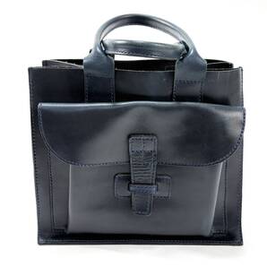 IMA:ZINE購入 AGNES BADDOO / アグネスバドゥ SAC.1 バッファローレザー トートバッグ ネイビー ハンドバッグ ユニセックス SSM6111