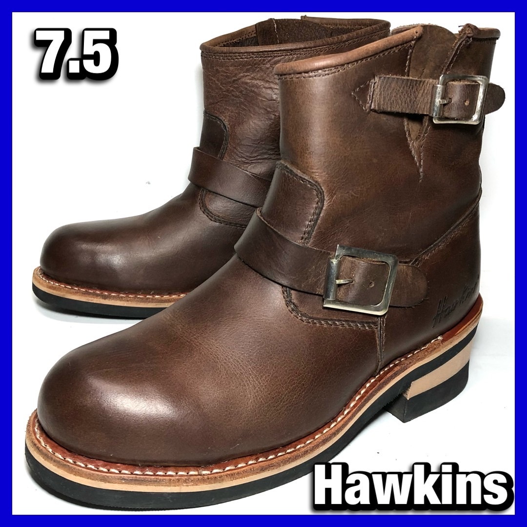 極美品【Hawkins】エンジニアブーツ/28/ブラウン 希少　ワークブーツ 茶 極美品【Hawkins】エンジニアブーツ/28/ブラウン 希少 ワーク
