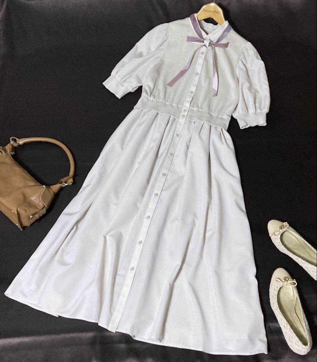 バーバリー　ブルレ　ワンピ　リボン付き　美品 BURBERRY BLUE LABEL バーバリーブルーレーベル ワンピース B