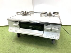 リンナイ Rinnai HOWARO ガスコンロ 都市ガス用 2口 水無し両面焼き 強バーナー左 ETS65AWK38R3G-WL RTS65AWKR3 2022年製 d9127N