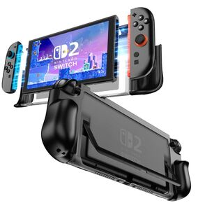 K③ Switch 2 ケース スタンド付き 2025年モデル対応 耐衝撃 保護カバー ハードシェル グリップ付き ブラック