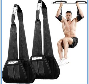 アブストラップ 2個セット 腹筋トレーニング用 懸垂ストラップ EVAクッション付き 耐久性カラビナ 最大130kg対応 筋トレ