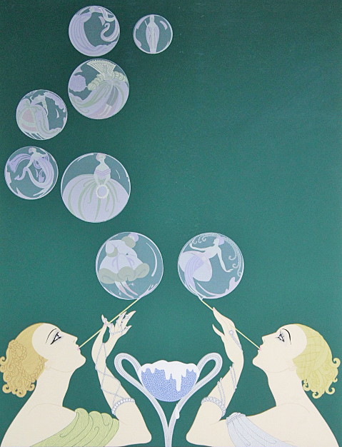 エルテ　「エメラルドの瞳」　シルクスクリーン　直筆サイン・エディション有り エルテ 「エメラルドの瞳」 シルクスクリーン 直筆サイン