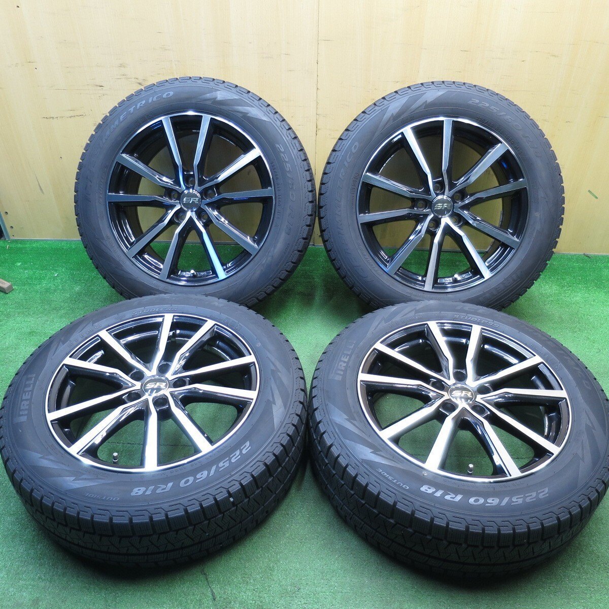 ☆Y6276　【溝有り・スタッドレスタイヤ】STRANGER 社外アルミ 14×5.5J PCD:100 4H +38 ハブ径67mm BRIDGESTONE BLIZZAK VRX2 185/70R14 2025年最新Yahoo!オークション -stranger ホイール(スタッドレス