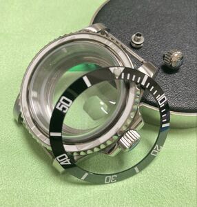 腕時計パーツ サブケース スケルトンバック 対応ムーブメント SEIKO NH35 NH系 -黒ベゼルインサート付き 新品未使用