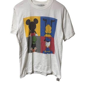Com2ons Code ミッキー プルート グーフィー ドナルド Tシャツ 白 2サイズDisney Mickey Pluto Goofy Donald T-shirt White 半袖
