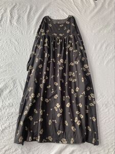 ハンドメイド::flowerプリント*ヨークギャザーop