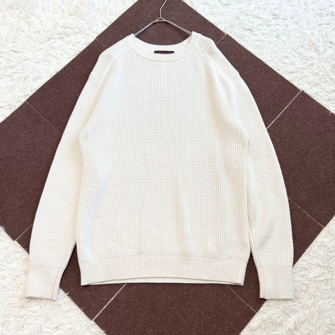 美品 CABaN キャバン コットンカシミヤ ワッフル ミリタリープルオーバー 