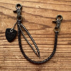 HTC HTC кожаный шипованный кошелек цепь кошелек шнур Hollywood Trading Company Vintage Black