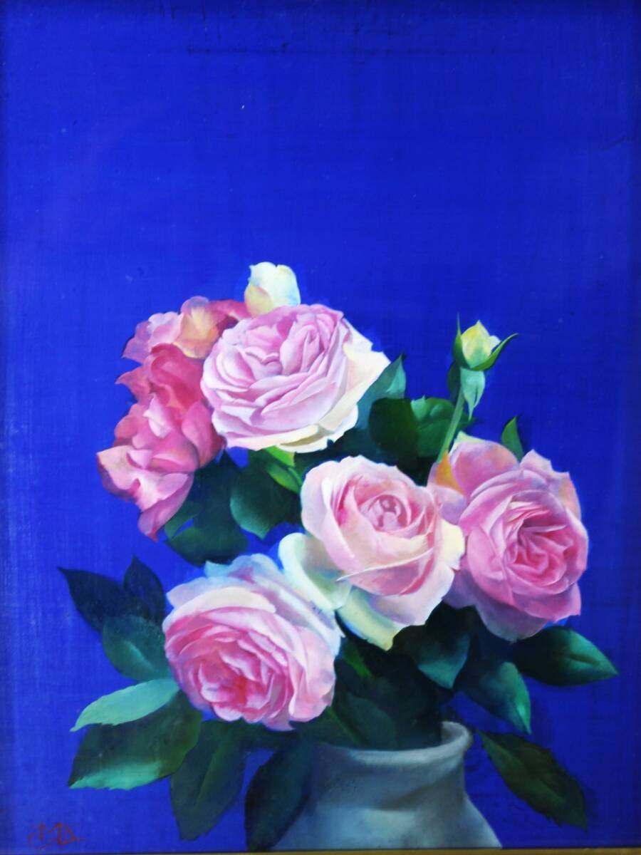 松井敏郎【赤い薔薇と果実】希少画集画、状態良好、新品高級額装付 松井敏郎【赤い薔薇と果実】希少画集画、状態良好、新品高級額装