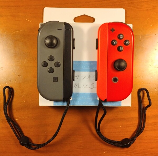 ☆美品/動作確認済み/ジャンク☆ Nintendo Switch Joy-Con レッド&グレー マイニンテンドーストア限定 ジョイコン switch ストラップ付き