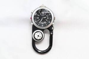 【W259-39】★ライト故障★動作品 電池交換済 DAKOTA AnglerⅡダコタ アングラーツー コンパス 温湿計 デジアナ カラビナウォッチ 時計