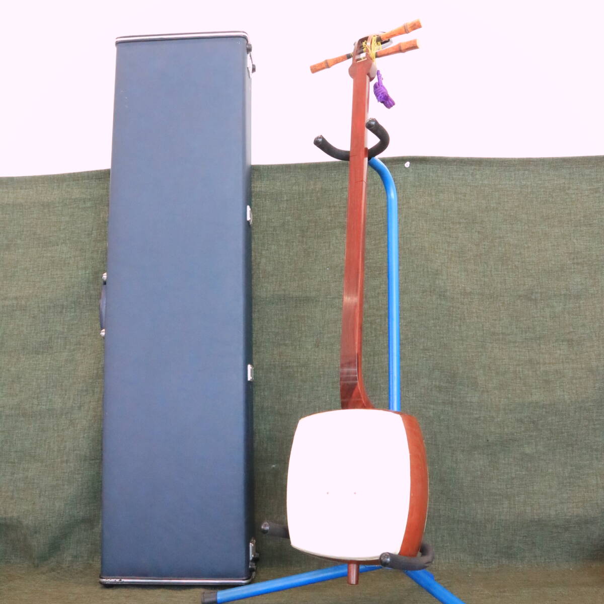 希少品　三味線 和楽器 弦楽器 ハードケース　送料込み 三味線 花梨 中棹 義太夫 津軽三味線 民謡 弦楽器 和楽器 ハード