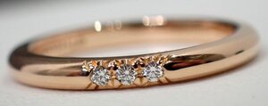 磨き済 超美品 ティファニー 18金PG K18 クラシックバンド 3P ダイヤリング 4号 3ポイント 2.2g ダイヤ ダイヤモンド 3037