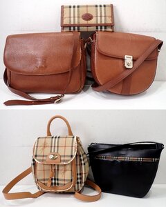 5点まとめ セット バーバリー BURBERRY チェック シャドーホース ベージュ ショルダーバッグ リュック バックパック 財布 月桂冠 3300