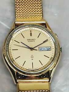 R※ SEIKO セイコー アラームクオーツ QZ 腕時計 ゴールド文字盤 7223-6040