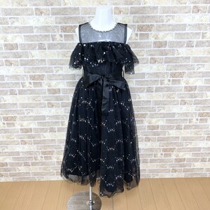 子供ドレス ワンピース 140 黒系 カラードレス 発表会 イベント 中古14125