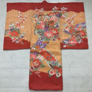 kimono+one◆未使用同然◆産着◆お宮参り◆正絹◆仕付け◆襦袢付き◆七五三◆3歳用◆女の子着物◆お詣りこどものひお正月卒業式Y67