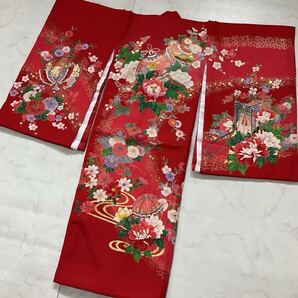 ◆kimono+one◆美品◆産着◆お宮参り◆3歳用◆正絹◆女の子着物◆襦袢付き◆七五三◆七五三お詣り女の子着物こどものひお正月卒業式Y91