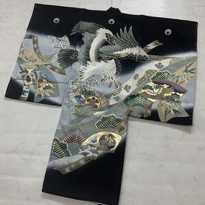 kimono+one◆未使用同然◆産着◆お宮参り◆襦袢付き◆正絹◆仕付け糸付◆五つ紋◆七五三◆3歳用◆男の子着物◆お詣りこどものひお正月Y100